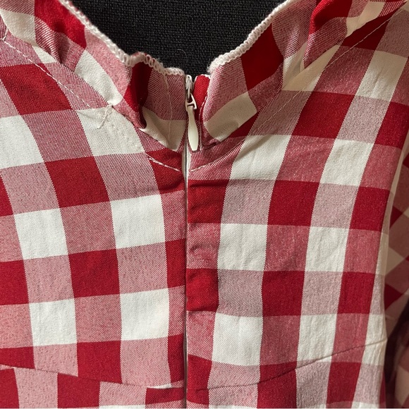 NWOT Boohoo red/white Gingham off shoulder Dress - Picture 7 of 9